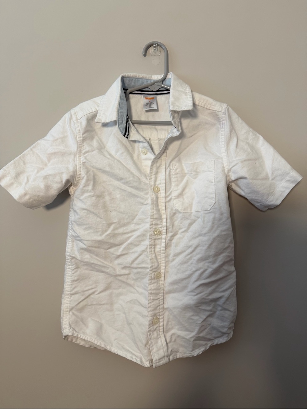 Gymboree White Short-Sleeve Button-Down Shirt